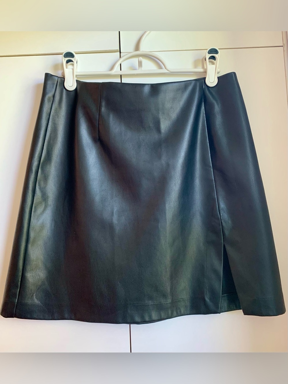 Black Faux Leather Mini Skirt